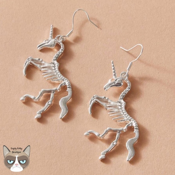 Halloween Jewelry - Halloween 🎃 Unicorn Skeleton Earrings